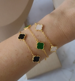 Pulseira trevo inspiração verde malaquita - comprar online