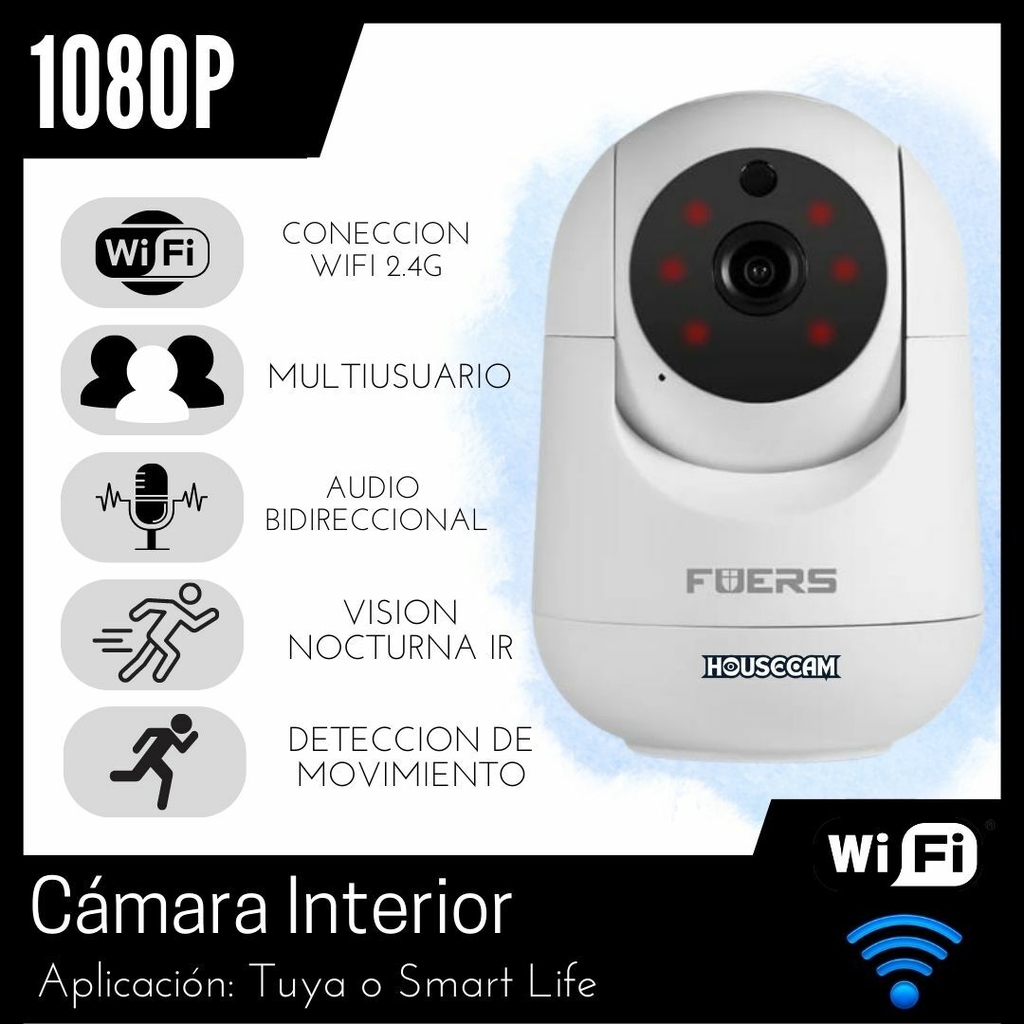 Cámaras IP WiFi 1080HD para interiores