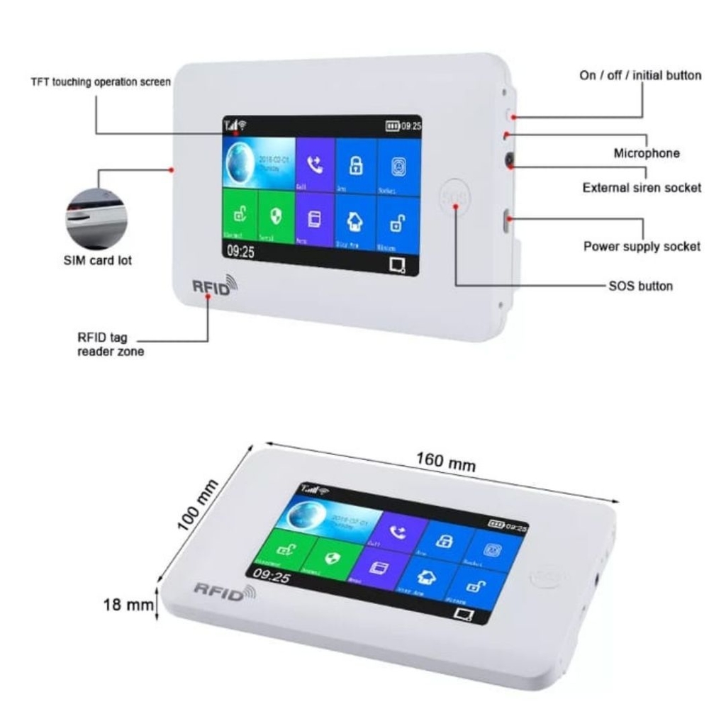 Kit Alarma Wifi+gsm Seguridad Inteligente Pantalla Táctil A8