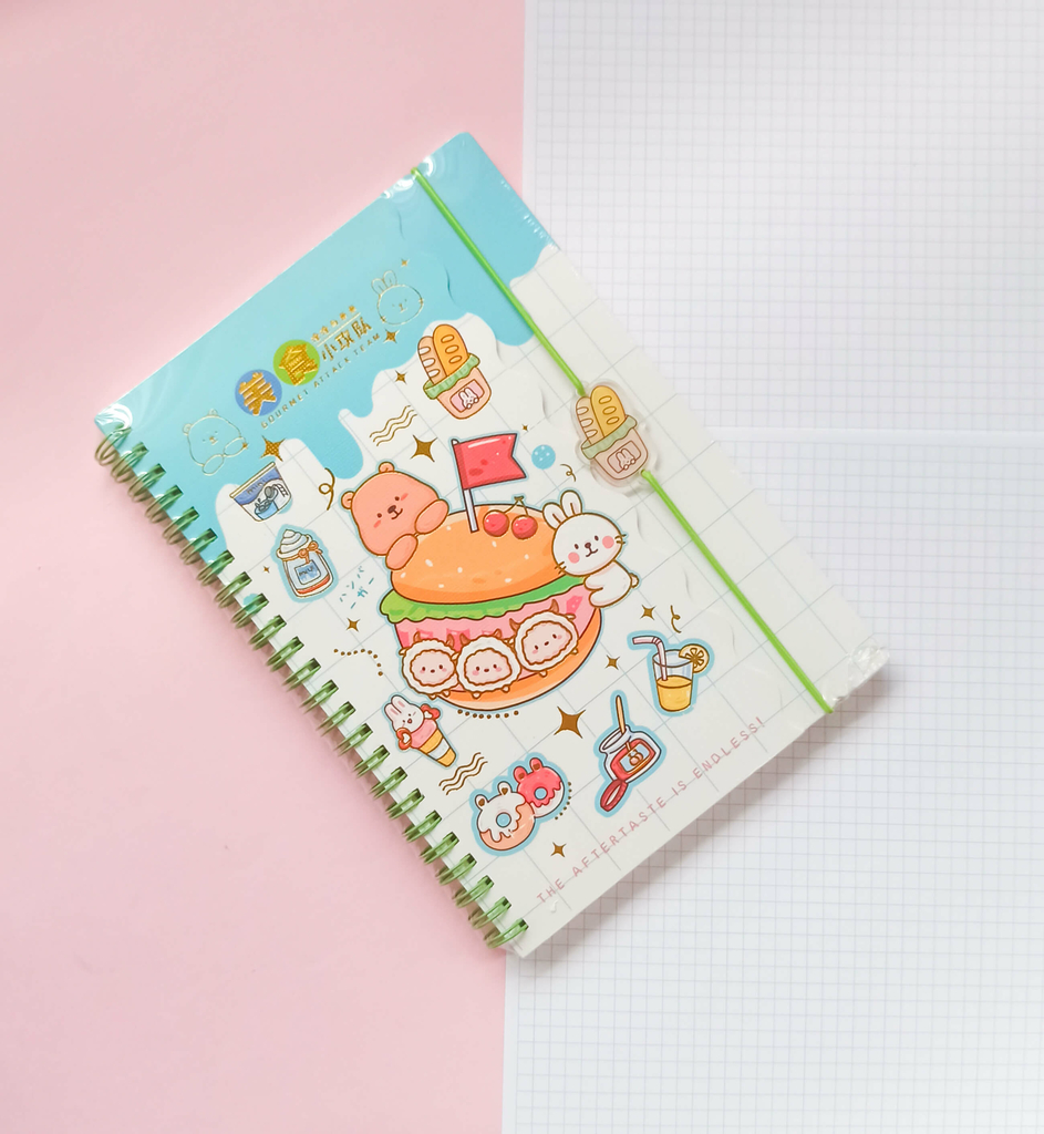 Caderno A5 Ursinhos Fofos Gourmet Attack Tem c/ 80fls