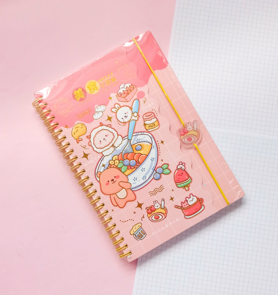 Caderno A5 Ursinhos Fofos Gourmet Attack Tem c/ 80fls