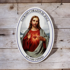 Calco para auto Sagrado Corazón de Jesús