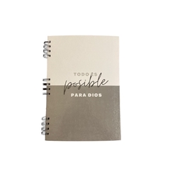 Cuaderno A4 "Todo es posible para Dios" - Gris - comprar online