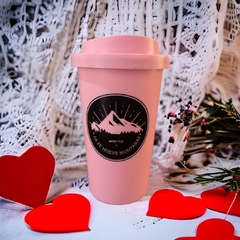 Vaso térmico tipo Starbucks “La fe mueve montañas” - Rosa