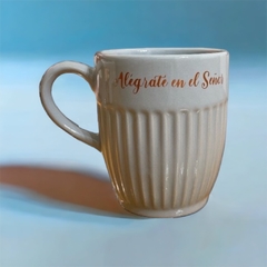 Taza cerámica - Gris "Alégrate en el Señor"