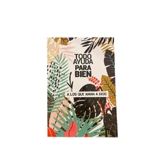 Cuaderno A5 con lomo tapa flexible "Todo ayuda para bien a los que aman a Dios" - comprar online