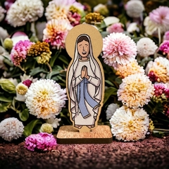 Cuadro de madera repisero infantil - Virgen de Lourdes