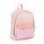 Mochila Coração Rosa e Salmão - Com Bolso Interno e Externo com Aba