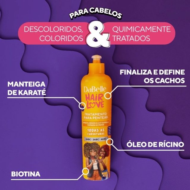 Creme de Tratamento para Pentear Dabelle Hair Love Descoloridos e com  Química 400g - Drogarias Pacheco