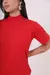 Vestido Gola Alta - Vermelho Mandarim - comprar online