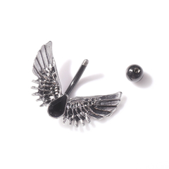 Piercing ombligo gota negra con alas - comprar en línea