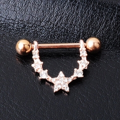 Piercing pezón de estrellas y pedrería - tienda en línea