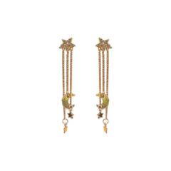 Pendientes largos luna y estrellas - comprar en línea