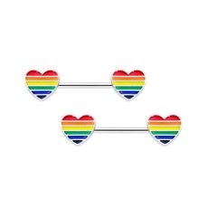 Piercing pezón corazón arcoiris - comprar en línea