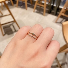 Anillo ajustable doble con estrella y pedrería en internet