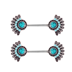 Piercing pezón turquesa - comprar en línea