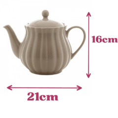 Bule de Chá de Porcelana Pétala Areia Matt 950ml - Wolff - Limorisue Porcelanas