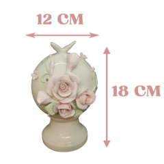 Luminária de Porcelana Rosa 18cm . - comprar online