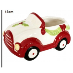 Pote Carro Bomboniere Natal Enfeite Mesa Posta Docinhos 18cm Cerâmica - comprar online