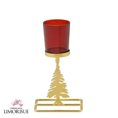 Candelabro Natalino Vermelho 1 vela 18cm - comprar online