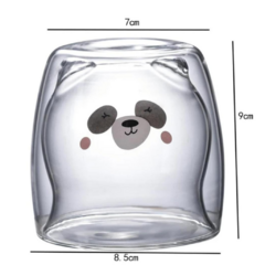 Copo de Borossilicato com Parede Dupla Urso Panda Transparente 250 ml. - comprar online