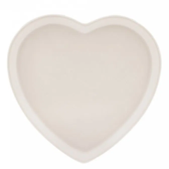 Porta Anéis de Cerâmica Heart Branco 9cm x 8,5cm x 1,5cm - comprar online