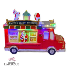 Cenário Natalino candy truck com movimento e led 25cm - loja online