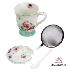 Caneca de Porcelana com Infusor Tiffany 300ml. - comprar online