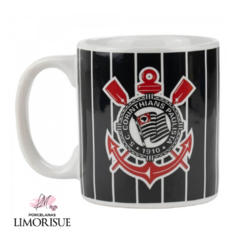 Caneca Porcelana 320ml Jogai por Nós - Corinthians.Produto licenciado por Mileno Comercial Ltda.