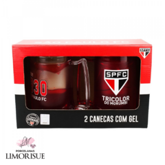 Jg 2 Canecas Gel Isolante Térmico 400ml - SPFC.Produto licenciado por Mileno Comercial Ltda.