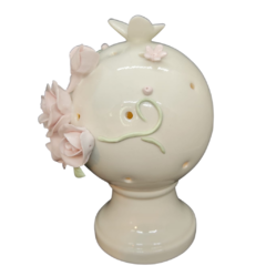 Luminária de Porcelana Rosa 18cm . na internet