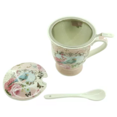 Caneca de Porcelana com Infusor passarinho 300ml. - comprar online