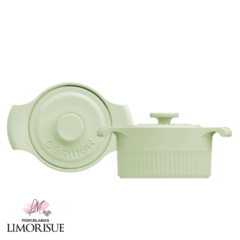 Cocotte de Porcelana 210ml Verde Menta / Branco 10cm.Germer