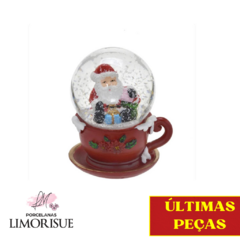 Enfeite Globo de Neve Xícara Papai Noel 7cm