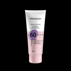 HIDRABNE PROTETOR SOLAR FACIAL FPS 60 - INVISÍVEL - 50 g - ECO COSMÉTICOS