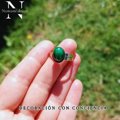 Anillo regulable malaquita - comprar online