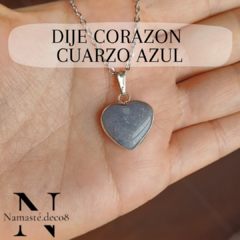 DIJE CORAZON CUARZO AZUL