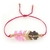 PULSERA TEJIDA HOJA ROSA