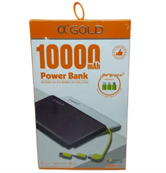 Power Bank Gold 10000mAh Com Adaptador Type-C IPhone V8