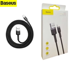 Cabo USB Original Baseus Cafule 200cm reforçado para iphone Preto