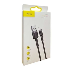 Cabo USB Original Baseus Cafule 200cm reforçado para iphone Preto - Pagno Shop