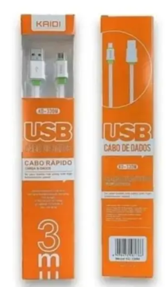 Cabo De Dados Micro-usb V8 KAIDI KD-330 Comprimento 3 Metros na internet