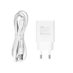 Kit Carregador Cabo Para Iphone Lightning 2 usb 2.4a FAM homologado anatel - comprar online