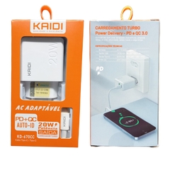 Kit Carregador Turbo Tipo C x Tipo C 3.0 Kd-670cc PD+QC 20W Kaidi - comprar online