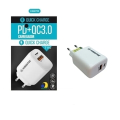 KIT CARREGADOR CABO USB-C / LIGHTNING PD+QC3.0 KIMASTER