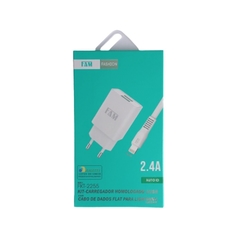 Kit Carregador Cabo Para Iphone Lightning 2 usb 2.4a FAM homologado anatel - loja online