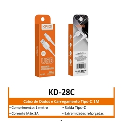 Cabo celular Usb Type-C Original KAIDI KD-28C 1M