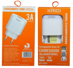 Carregador Turbo Kaidi Kd-108a 20w Tipo-c para Lightning com cabo na internet