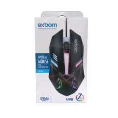 Mouse com fio USB com iluminação RGB MS-62 Exbom 1200dpi - loja online