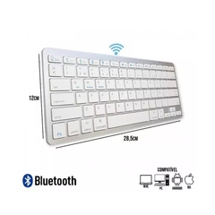 Mini Teclado sem Fio Bluetooth Compatível Mac/PC/Android/iOS KA-689 Kapbom - Branco na internet